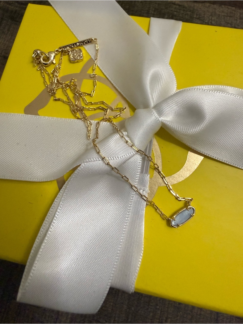 Gold-Plated Women’s Necklace with Light Blue Stone